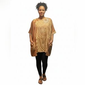 Elegant Brown Mandala Women Top